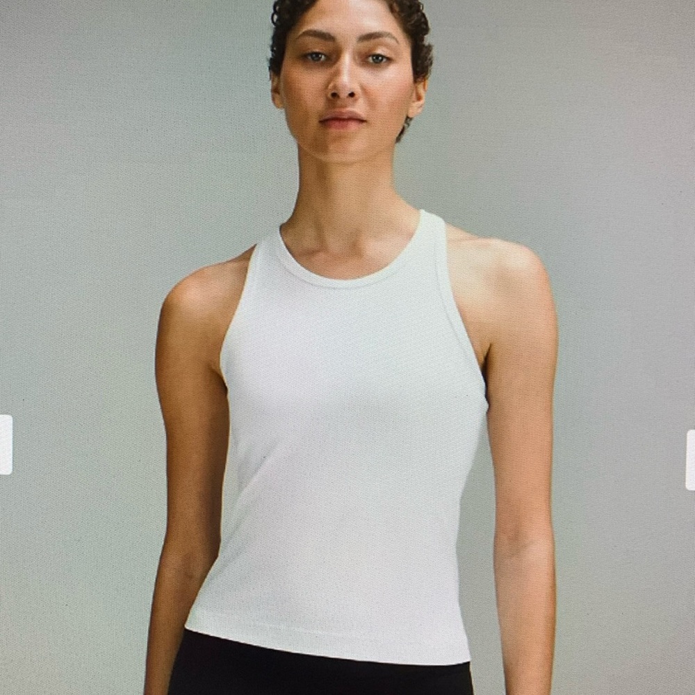 Lululemon align waist-length Racerback tank top white